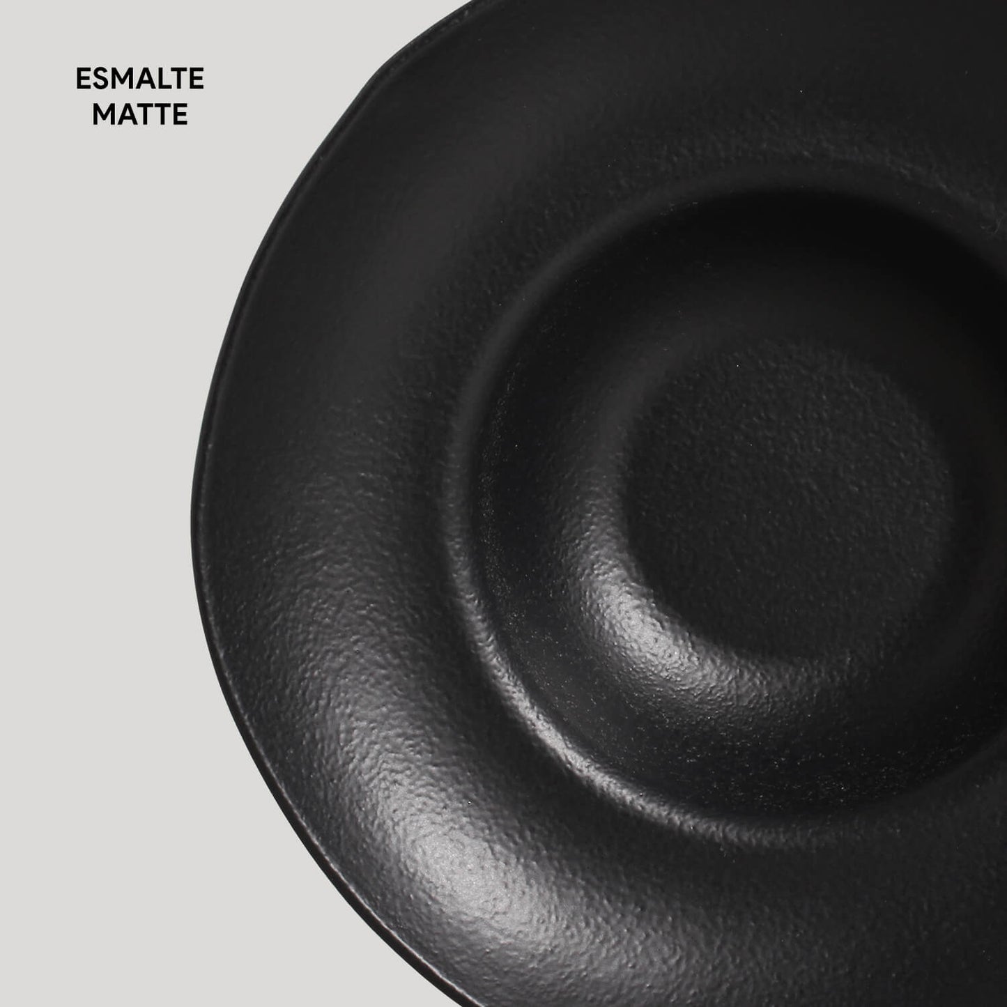 ORGANIC DEEP RIM STONEWARE Ø28x6.5CM 450ML BLACK MATTE