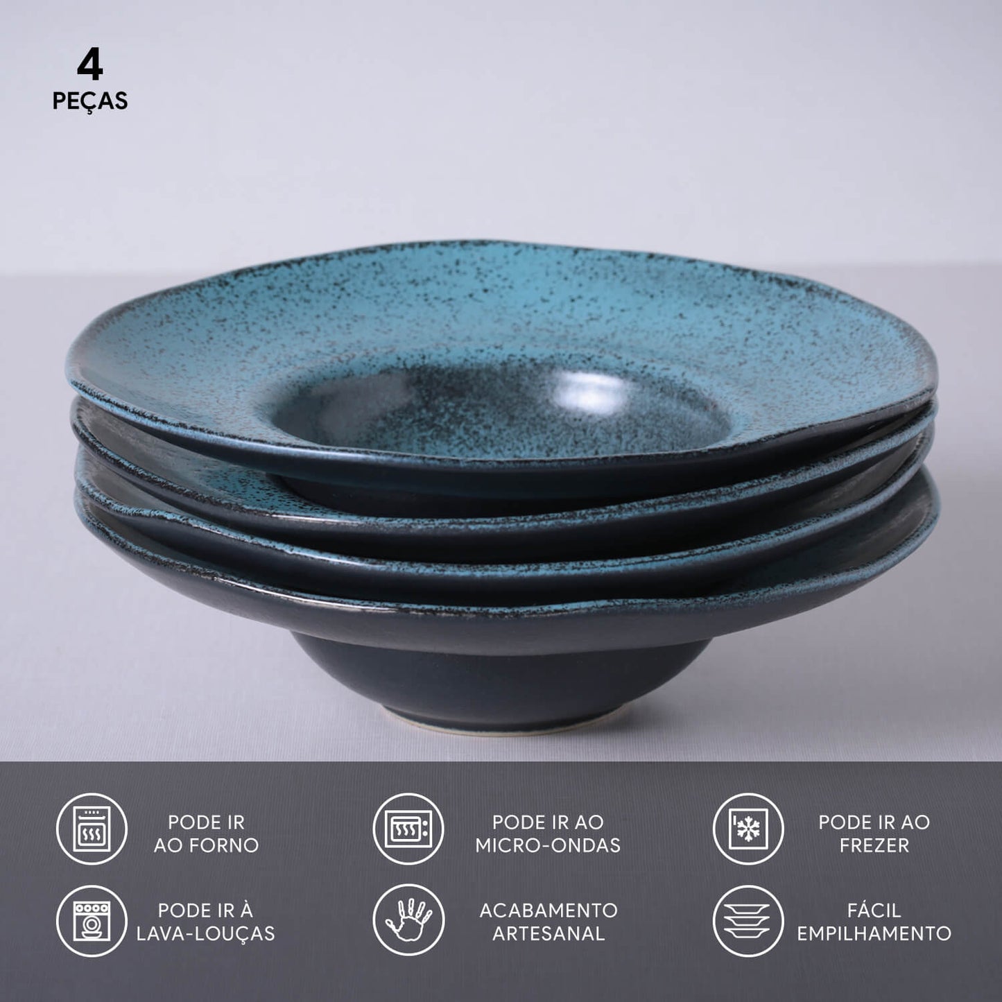 ORGANIC DEEP RIM STONEWARE Ø28x6.5CM 450ML NIGHT SKY