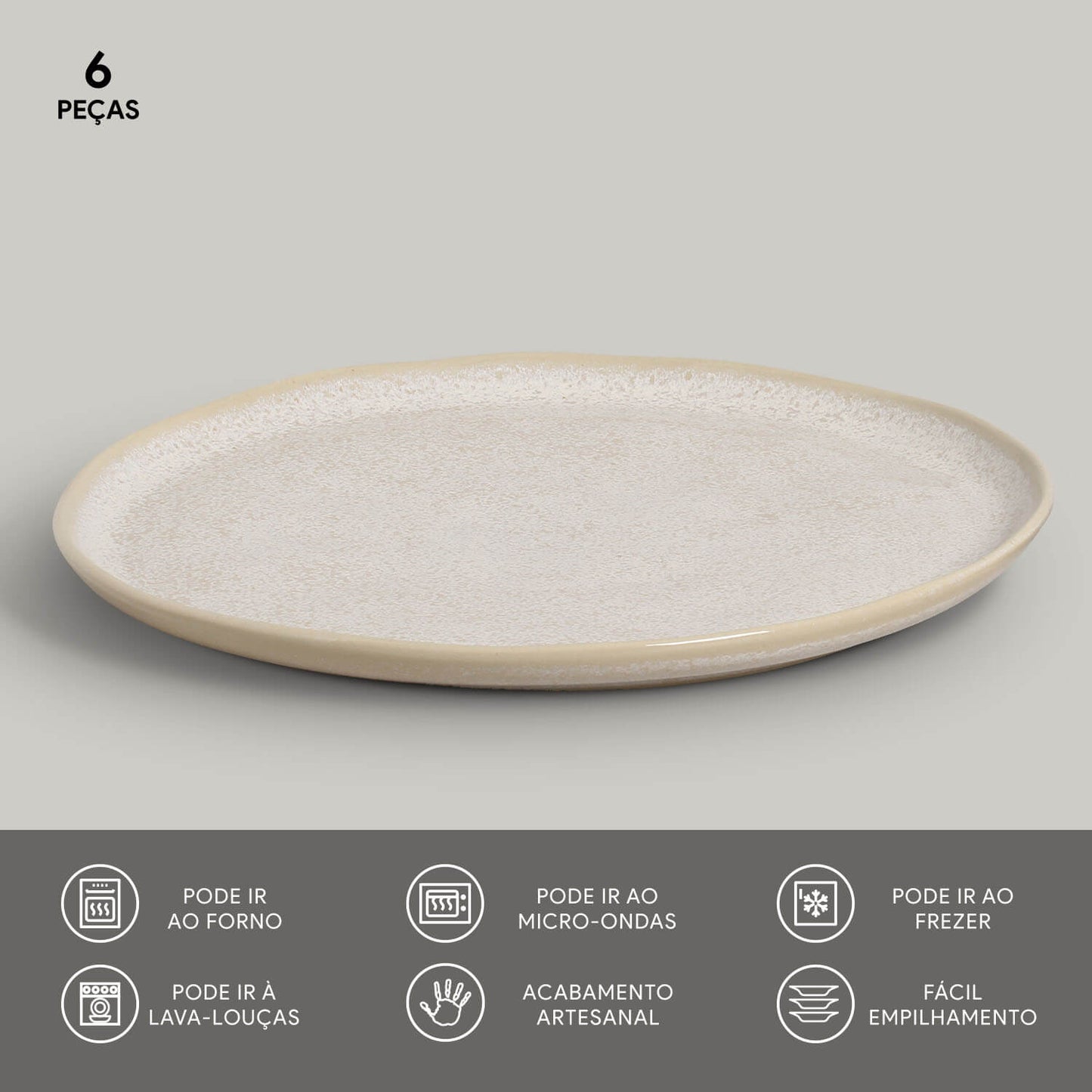 BIO DINNER PLATE STONEWARE Ø27.5CM LATTE