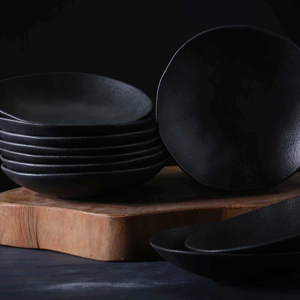 ORGANIC BOWL STONEWARE Ø21.2CM 600ML BLACK MATTE