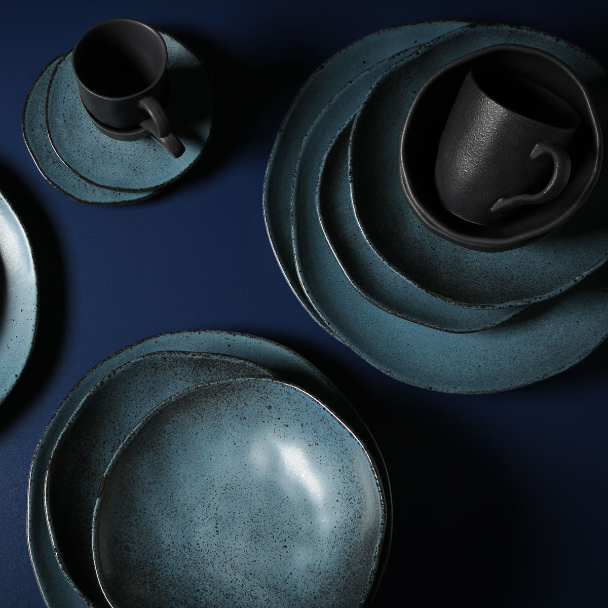 ORGANIC BOWL STONEWARE Ø21.2CM 600ML PETROLEUM