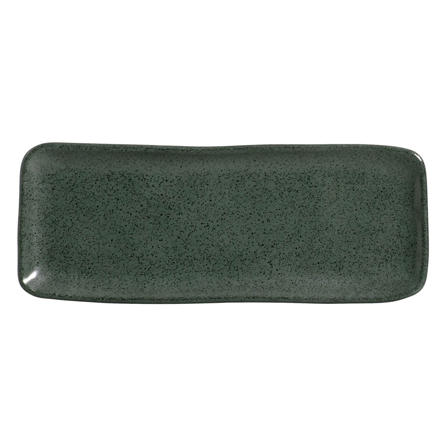 ORGANIC RECTANGULAR PLATTER STONEWARE 33x13CM GREENERY
