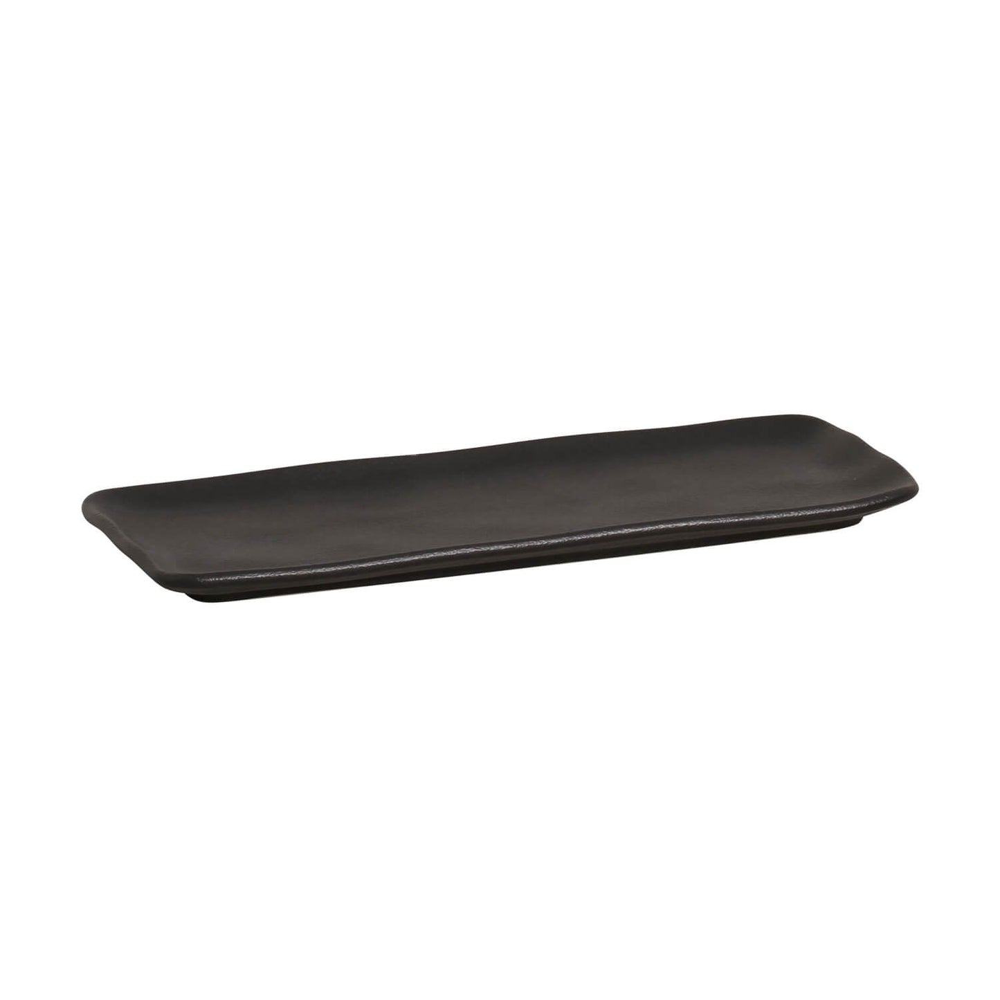 ORGANIC RECTANGULAR PLATTER STONEWARE 33x13CM BLACK MATTE