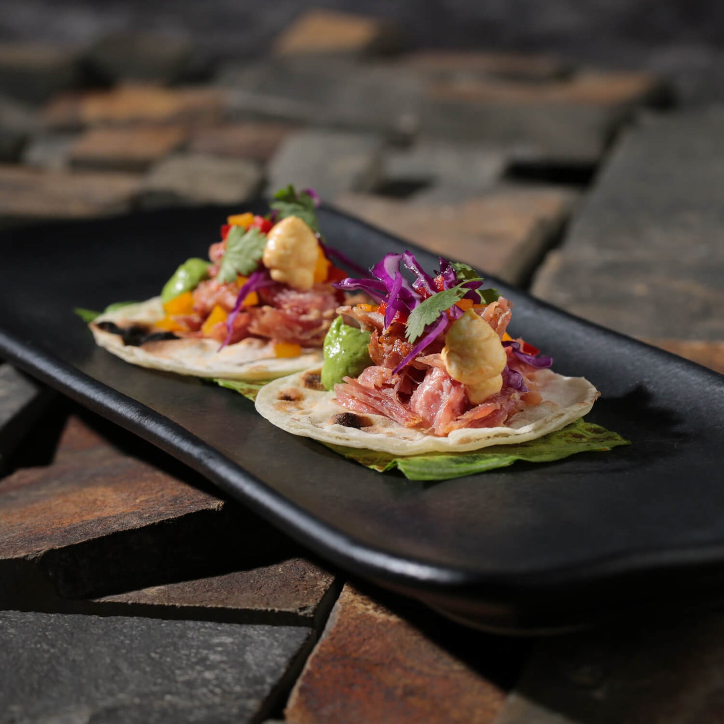 ORGANIC RECTANGULAR PLATTER STONEWARE 33x13CM BLACK MATTE