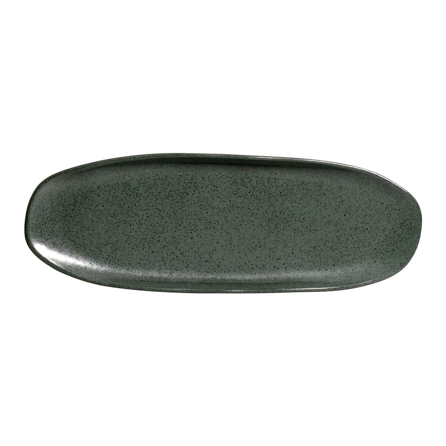 ORGANIC SHALLOW OVAL PLATTER STONEWARE 36x13CM GREENERY