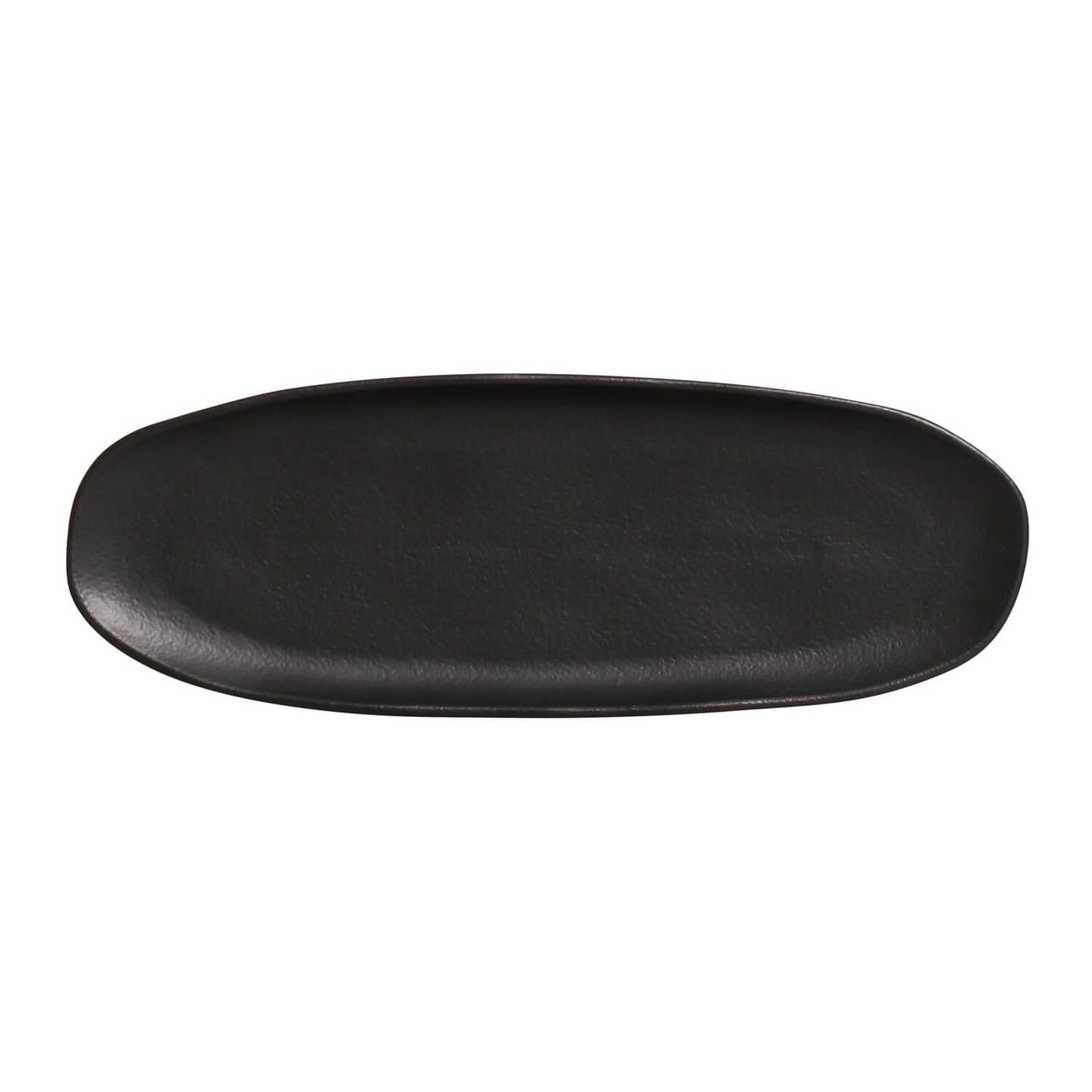 ORGANIC SHALLOW OVAL PLATTER STONEWARE 36x13CM BLACK MATTE