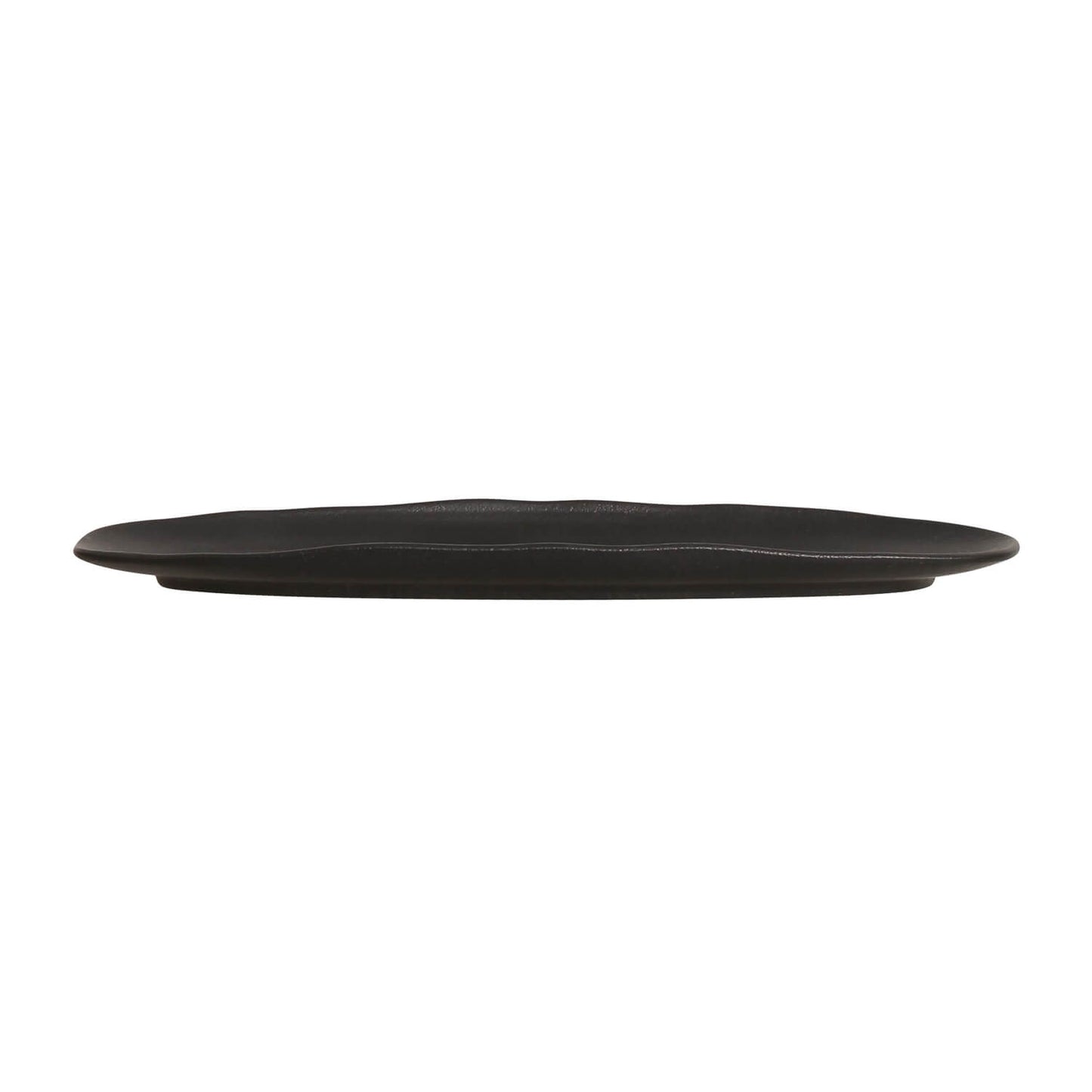 ORGANIC SHALLOW OVAL PLATTER STONEWARE 36x13CM BLACK MATTE