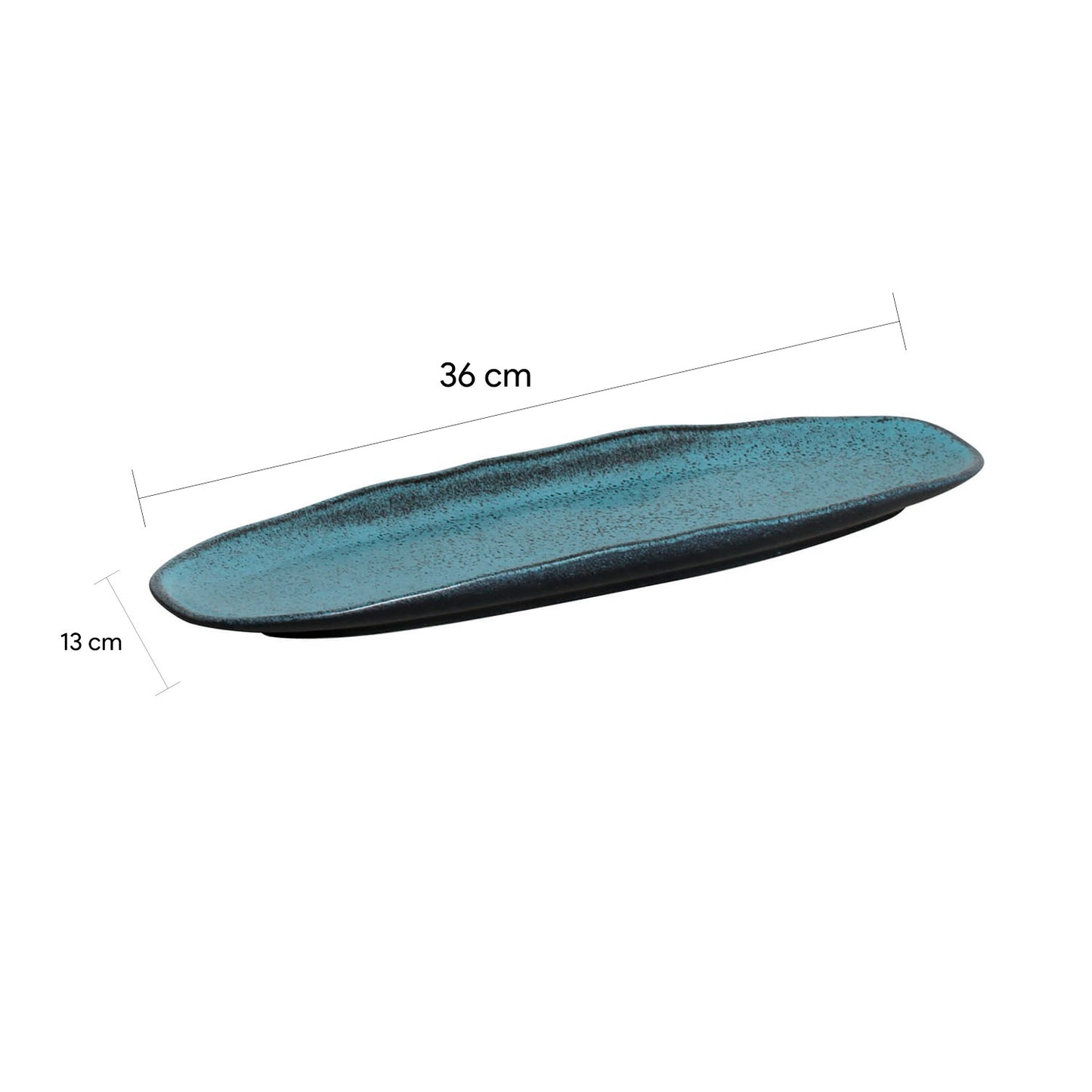 ORGANIC SHALLOW OVAL PLATTER STONEWARE 36x13CM NIGHT SKY