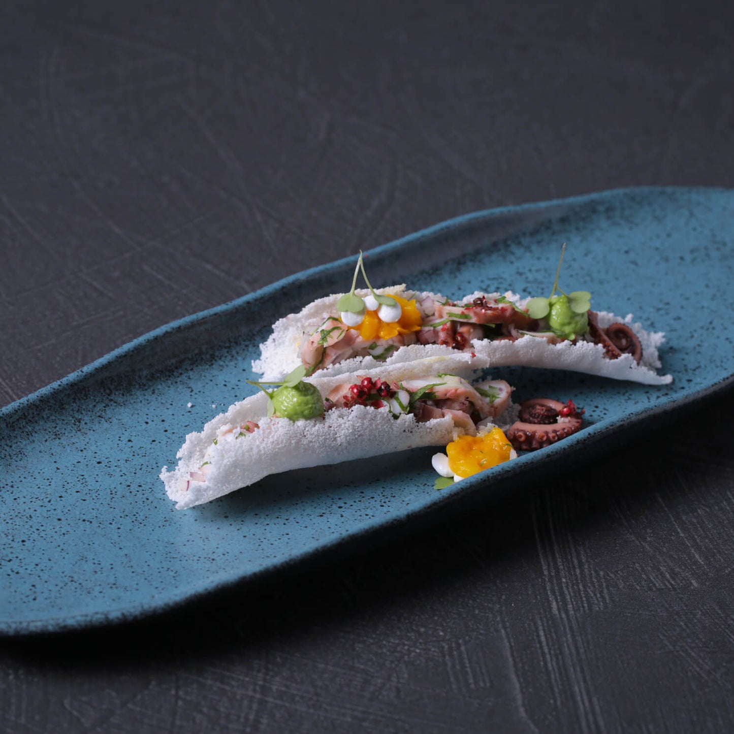 ORGANIC SHALLOW OVAL PLATTER STONEWARE 36x13CM NIGHT SKY