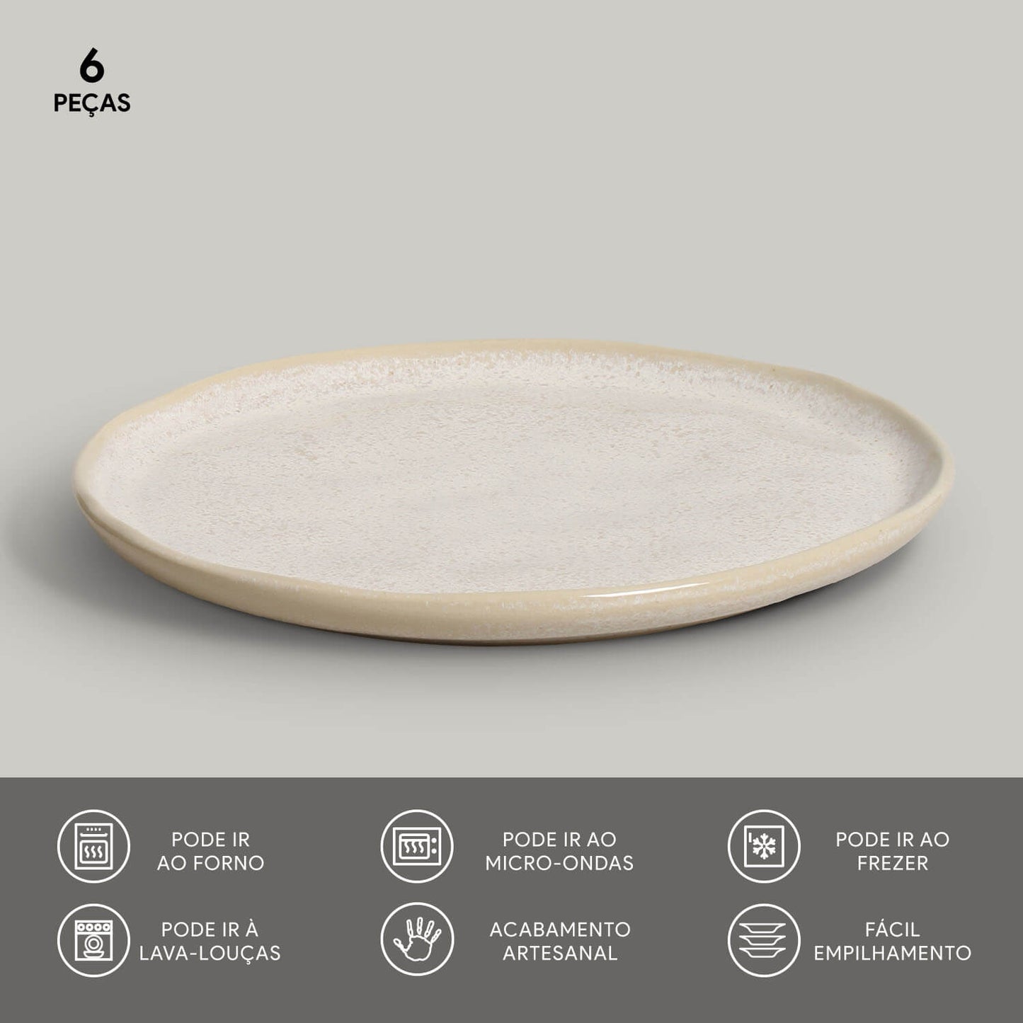 BIO DESSERT PLATE STONEWARE Ø21.5CM LATTE