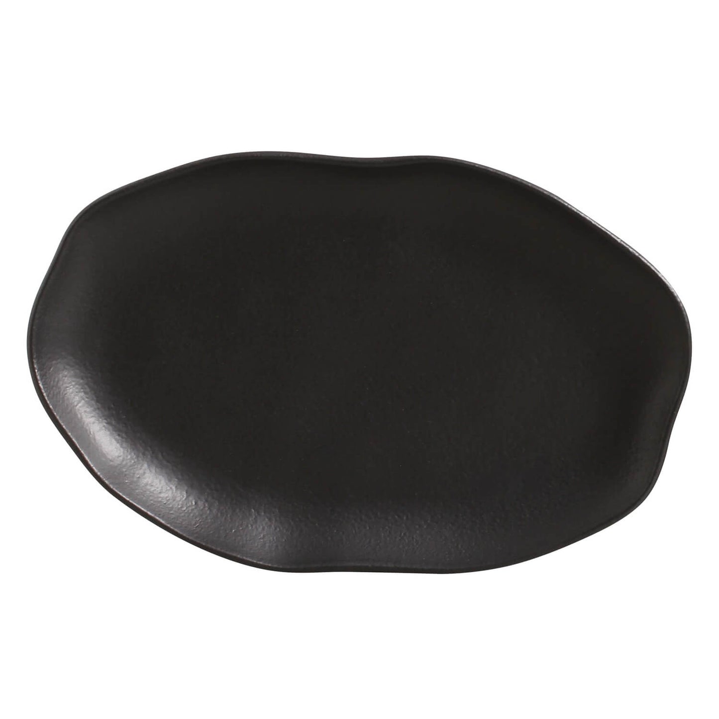 BIO SHALLOW OVAL PLATTER STONEWARE 30x20CM BLACK MATTE