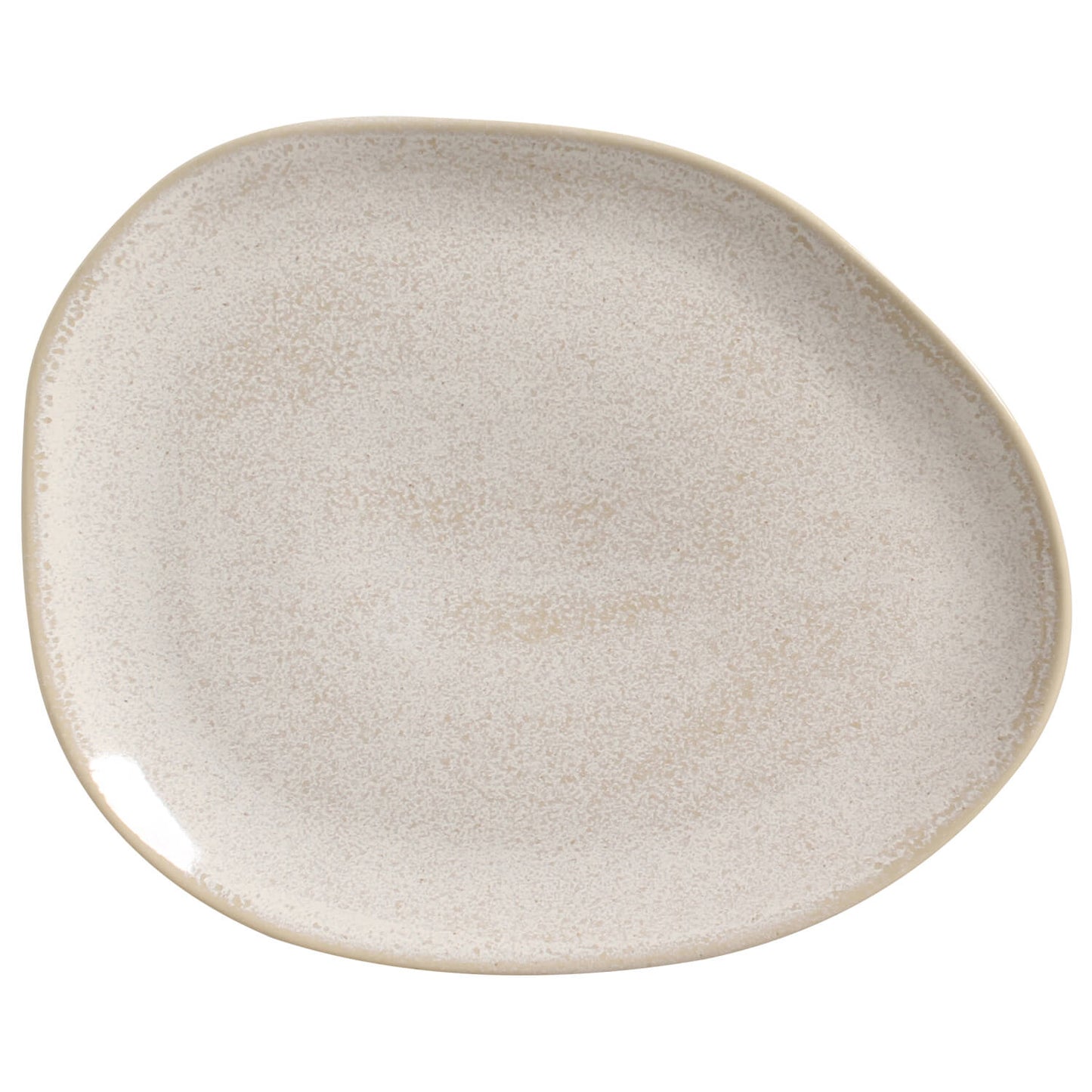 ORGANIC OVAL DINNER PLATE STONEWARE 31x24x2.5CM LATTE