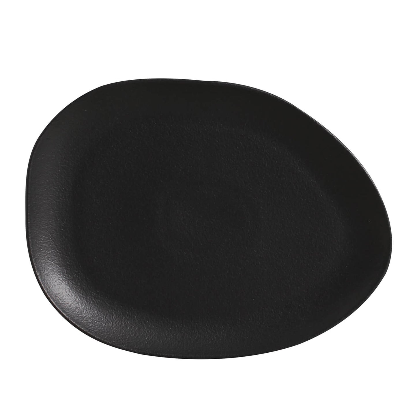 ORGANIC OVAL DINNER PLATE STONEWARE 31x24x2.5CM BLACK MATTE