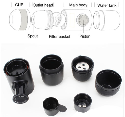 Manual portable mini coffee machine