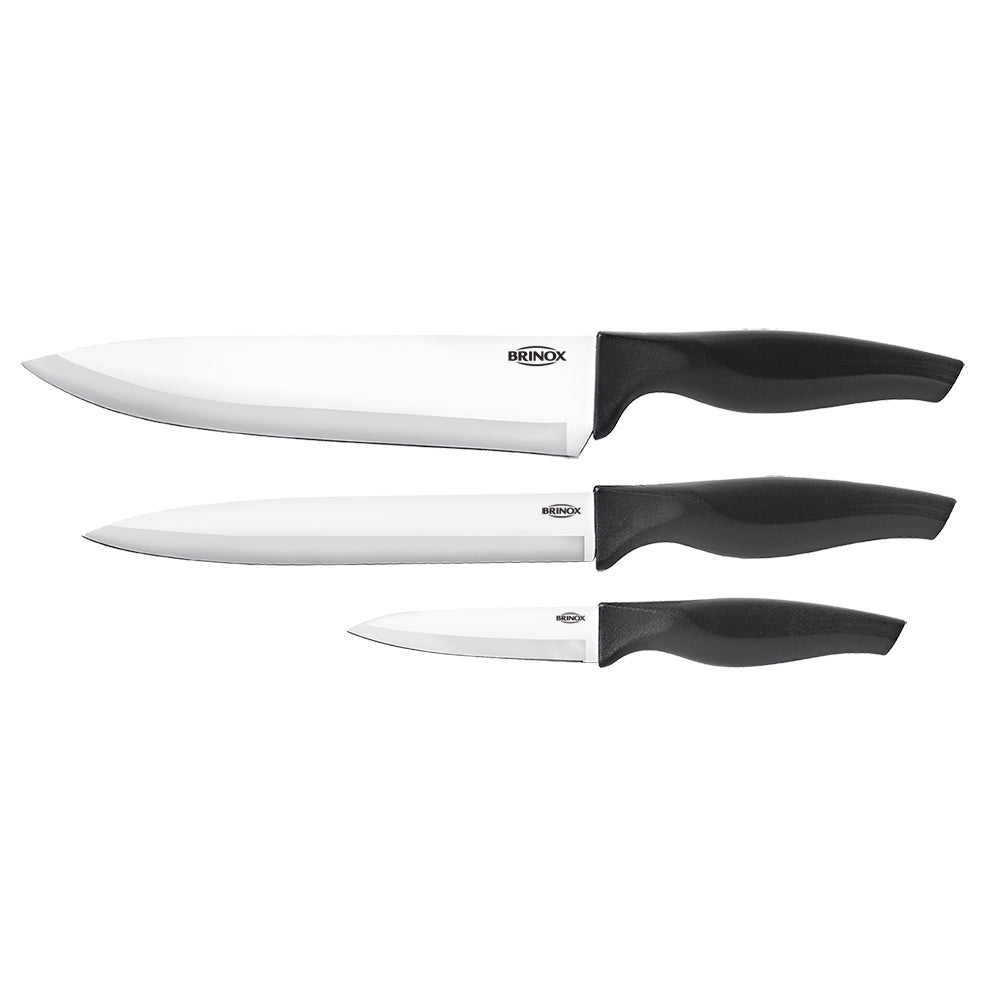 Brinox 3Pcs Stainless Steel Meatknife 3/4+Cook+Paring Set