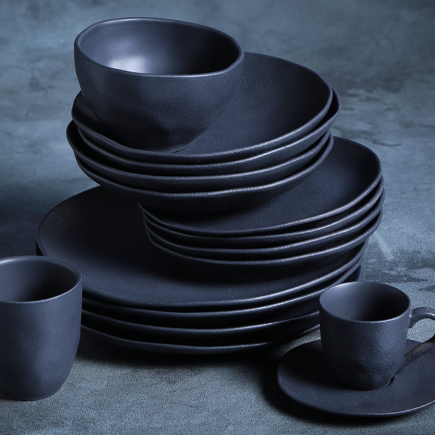 ORGANIC CUP OF COFFEE STONEWARE 120ML BLACK MATTE