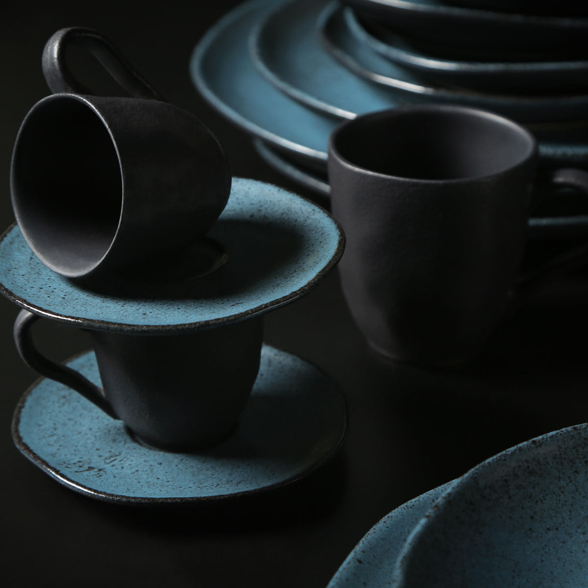 ORGANIC CUP OF COFFEE STONEWARE 120ML PETROLEUM