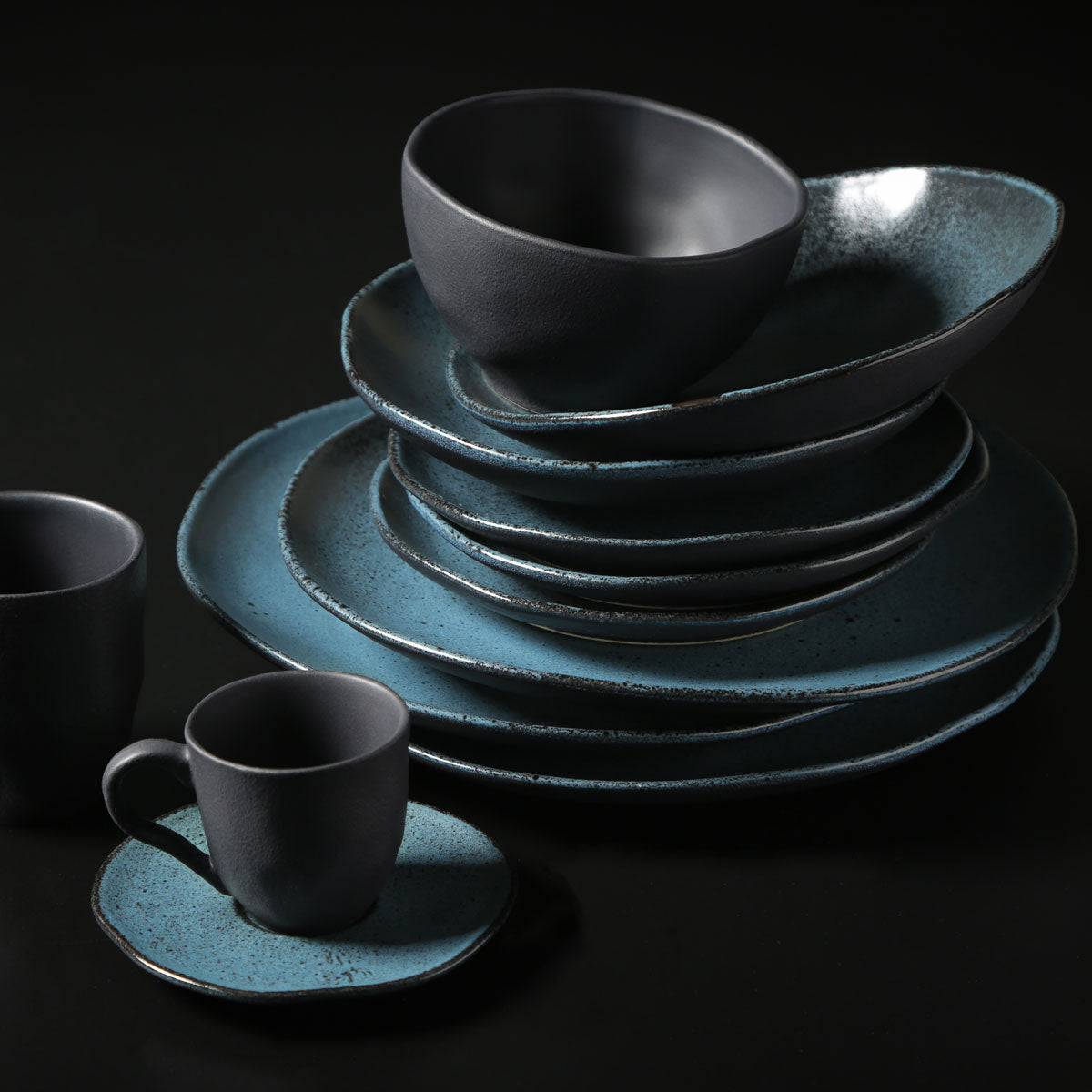 ORGANIC CUP OF COFFEE STONEWARE 120ML PETROLEUM
