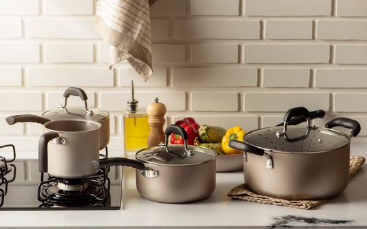 Brinox Saffron Line - Aluminum - 5-Piece Cookware Set Champagne