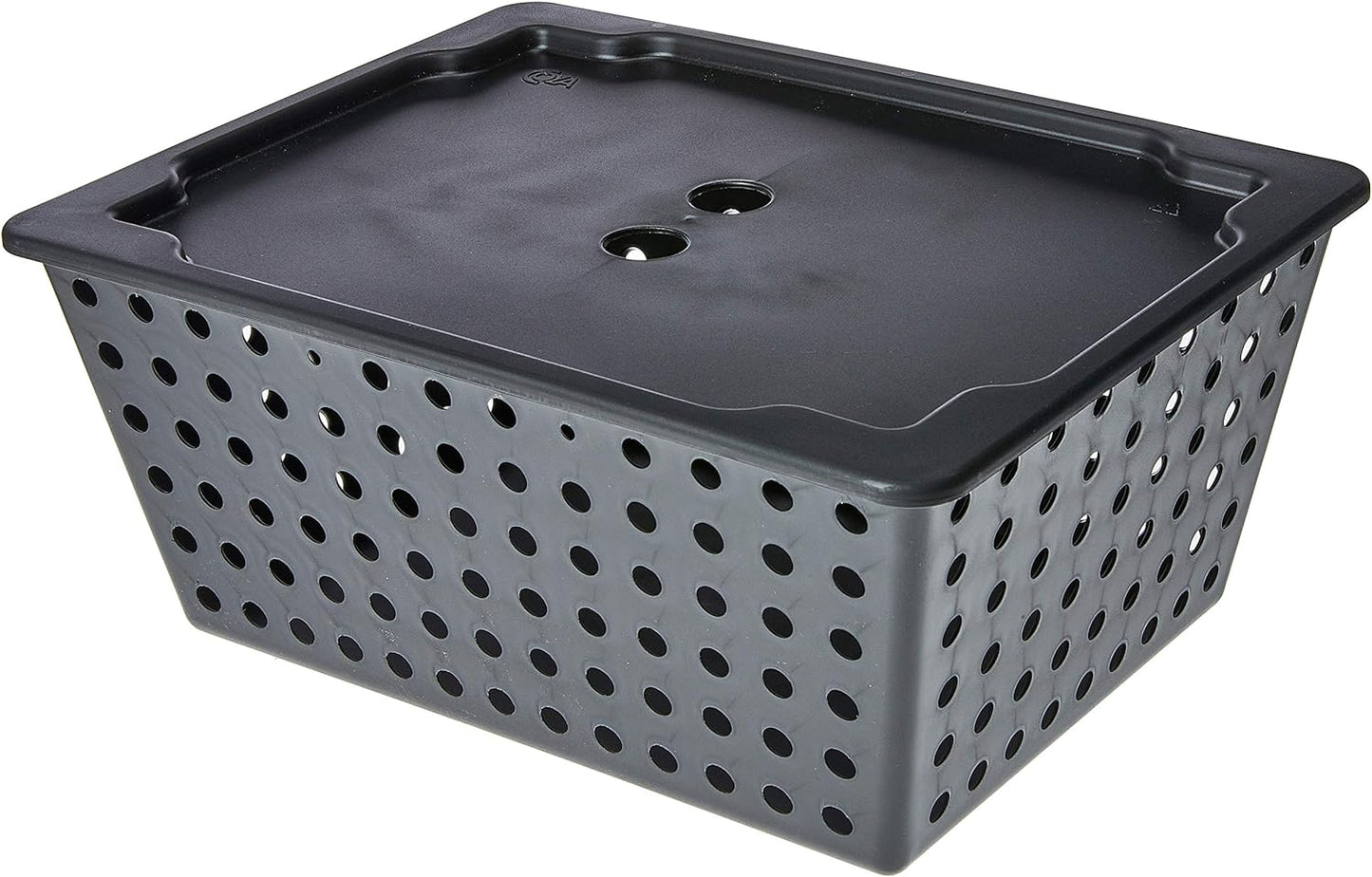 Brinox Plastic Large Basket 4,4L - 29,7 X 19,6 X 12,6 Cm W/ Lid One Black