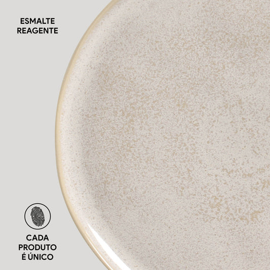 BIO DINNER PLATE STONEWARE Ø27.5CM LATTE