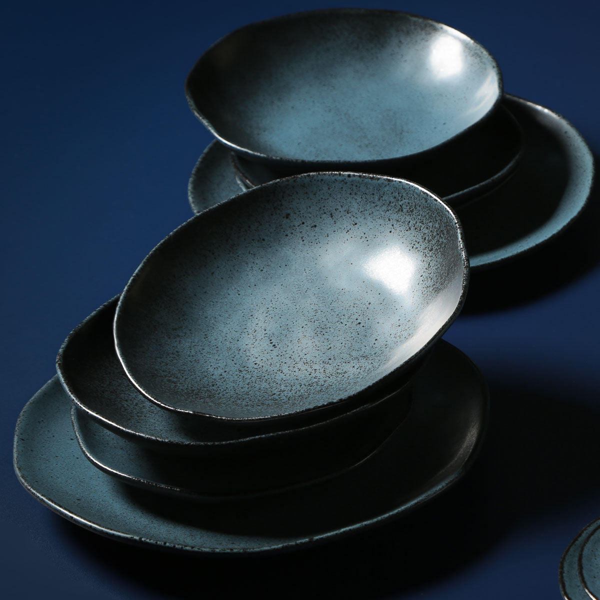 ORGANIC BOWL STONEWARE Ø21.2CM 600ML PETROLEUM