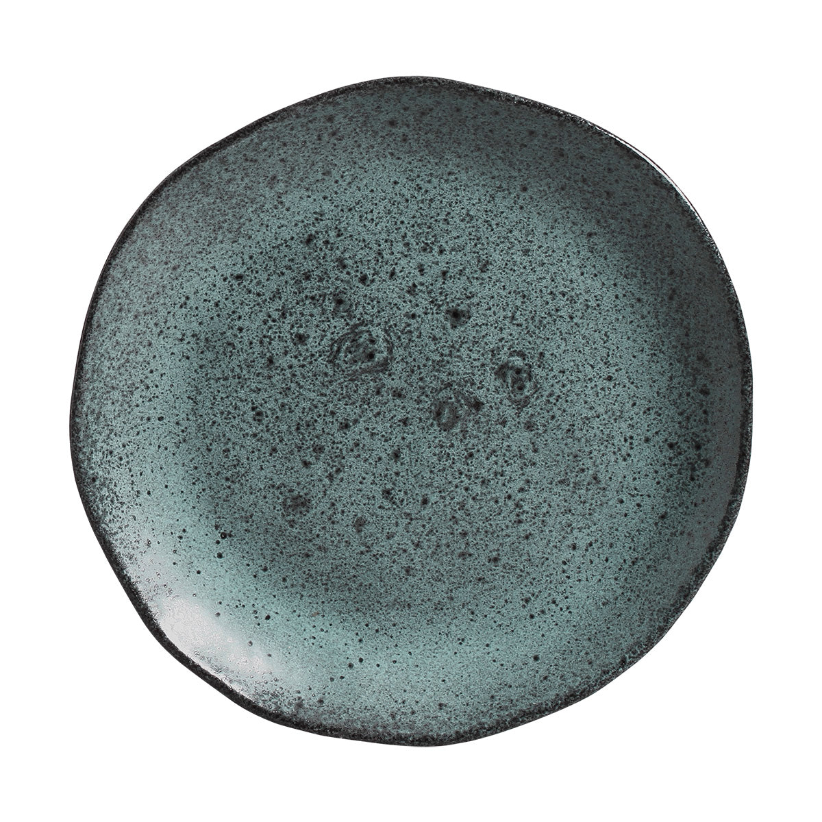 ORGANIC DESSERT PLATE STONEWARE Ø19.5CM PETROLEUM