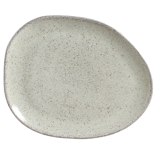 ORGANIC OVAL DINNER PLATE STONEWARE 31x24x2.5CM PISTACHE