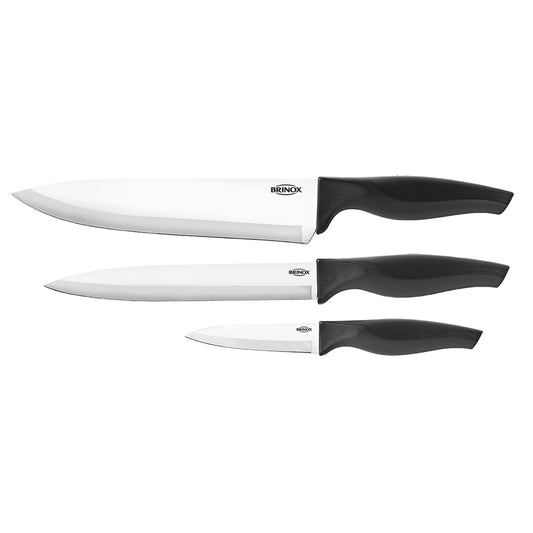 Brinox 3Pcs Stainless Steel Meatknife 3/4+Cook+Paring Set