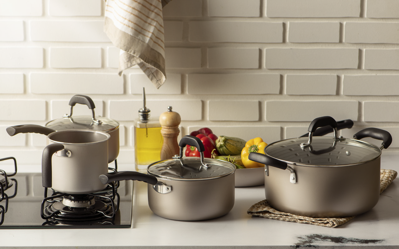 Brinox Saffron Line - Aluminum - 5-Piece Cookware Set Champagne