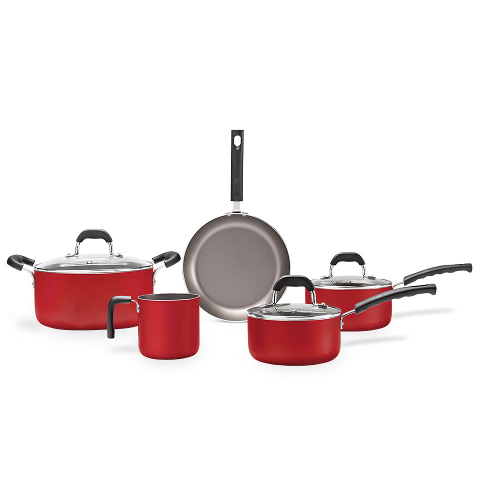 Brinox Saffron Line - Aluminum - 5-Piece Cookware Set Red