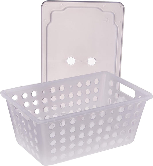 Brinox Plastic Small Basket 1,2L 18,6 X 14,2 X 8,6 Cm W/Lid One Natural