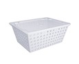 Brinox Plastic Maxi Basket 12,9L - 39 X 30 X 16,8 Cm  W/ Lid One Natural