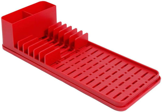 Brinox Plastic Dish Drainer With Tray Single Bold Red